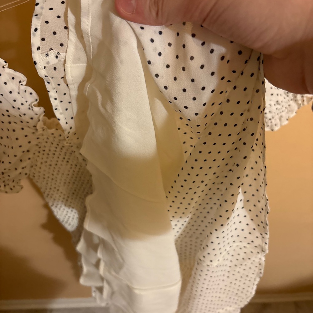 Reformation Bambina White & Black Polka Dot Mini Dress View 6